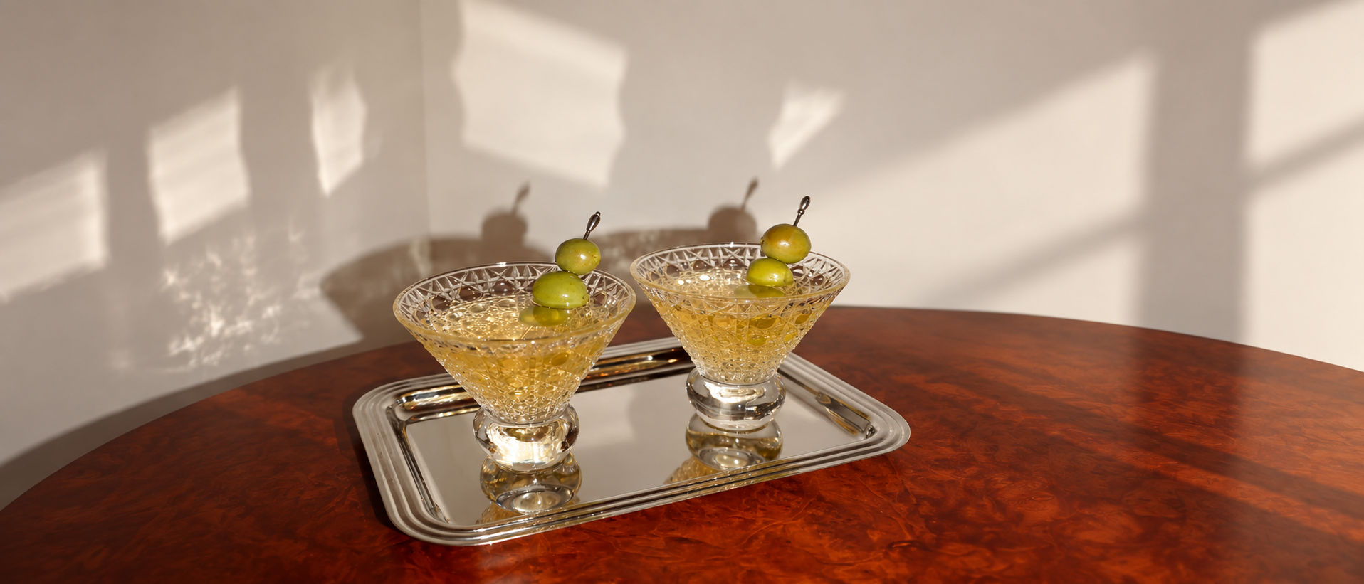 Elegant glassware arranged for a refined table setting